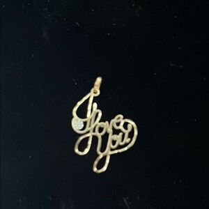 14k Gold 'I Love You' Pendant
